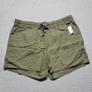 Old Navy Women's Olive Green High-Waist Drawstring Shorts Size XL